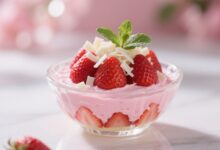 Receita Sobremesa Gelada de Morango