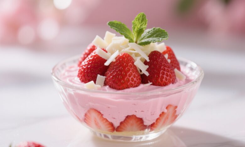 Receita Sobremesa Gelada de Morango