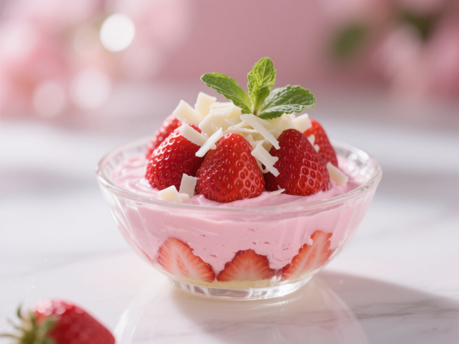 Receita Sobremesa Gelada de Morango