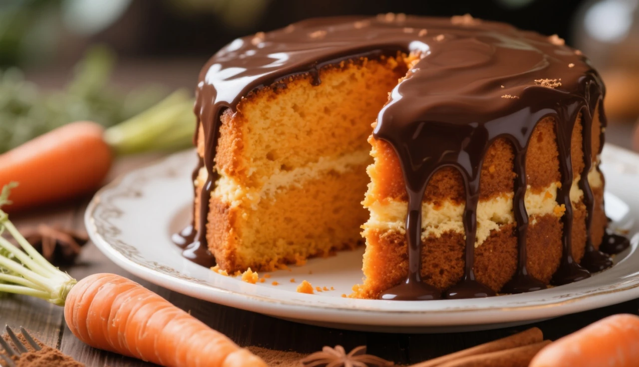 Receita de bolo de cenoura fofinho com cobertura de chocolate