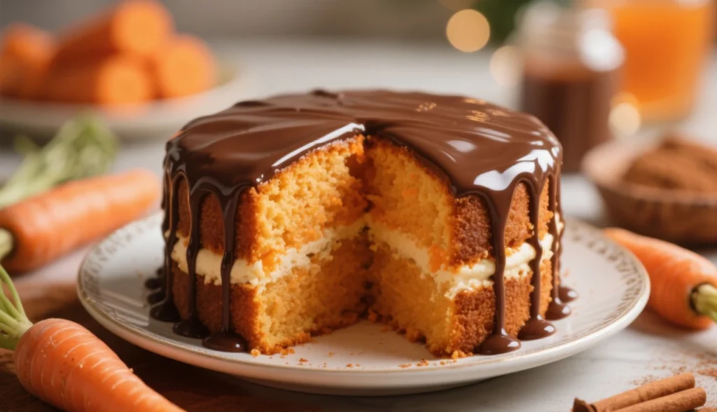 Receita de bolo de cenoura fofinho com cobertura de chocolate