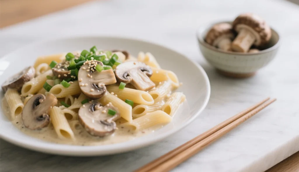 Receita de Massa Cremosa de “Umami” e Cogumelos