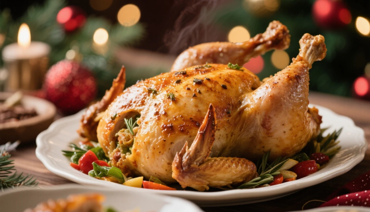 Receita de frango recheado natalino suculento,