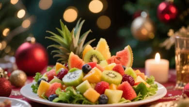 Receita Salada Tropical Natalina Leve, Colorida E Cheia De Frescor