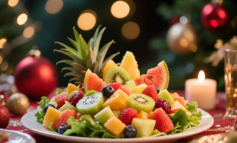 Receita Salada Tropical Natalina Leve, Colorida E Cheia De Frescor