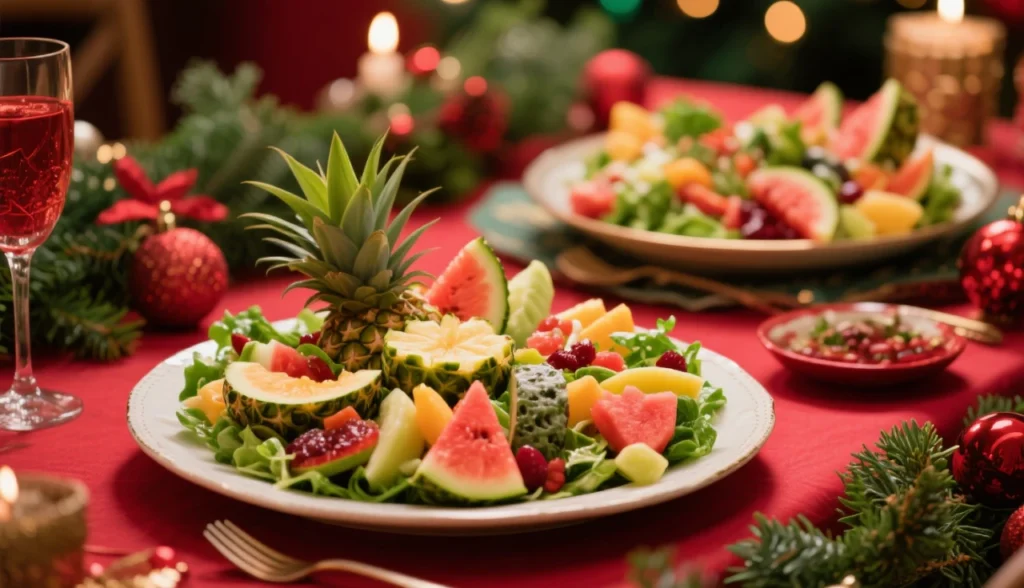 Receita Salada Tropical Natalina Leve, Colorida E Cheia De Frescor
